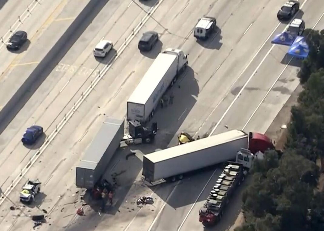 Truck crash Ontario CALI